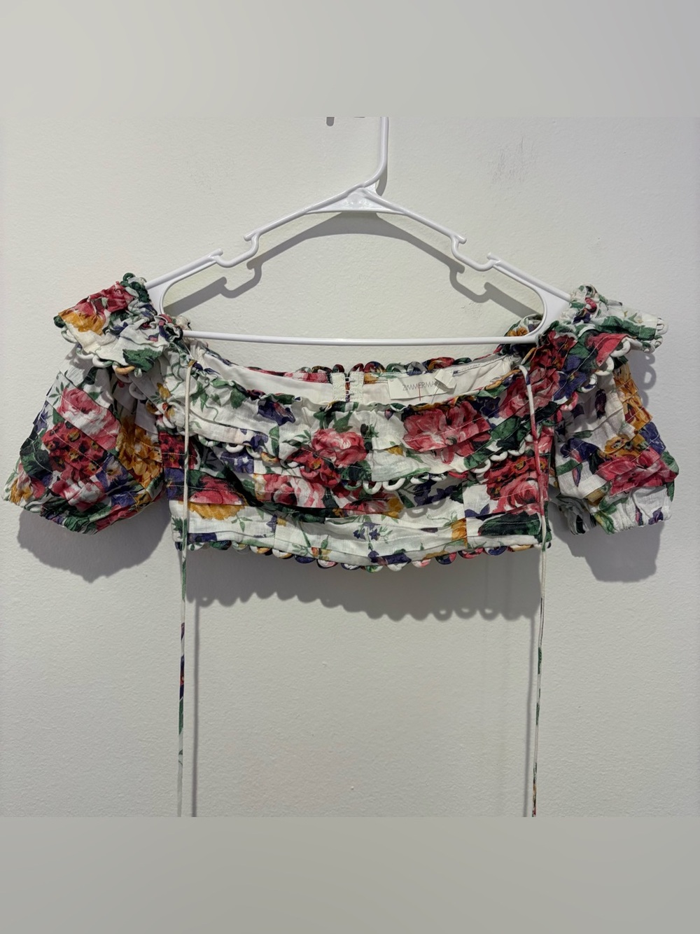 Zimmermann Floral Top with Eyelet Details Size 1/XS
